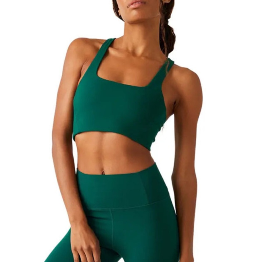 Free people Movement Never Better Racerbackz Bra NWT- small emerald green